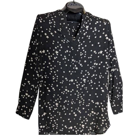 GIANNI BINI Black Star Career Button Up Tunic Medium - Picture 1 of 7